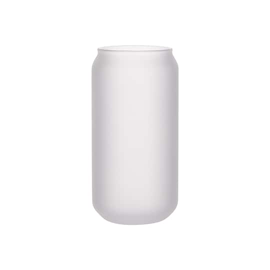 Craft Express 6ct. 18oz. Frosted White Glass Mug with Clear Glass Straw